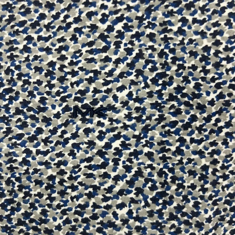 Michael Kors Polo Shirt Mens Size L Short Sleeve Blue Abstract Camo Print - Picture 9 of 13